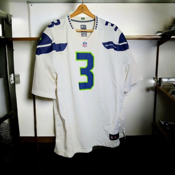 NFL Other - NFL Seattle Seahawks #3 Sz XXL White and Blue Jersey